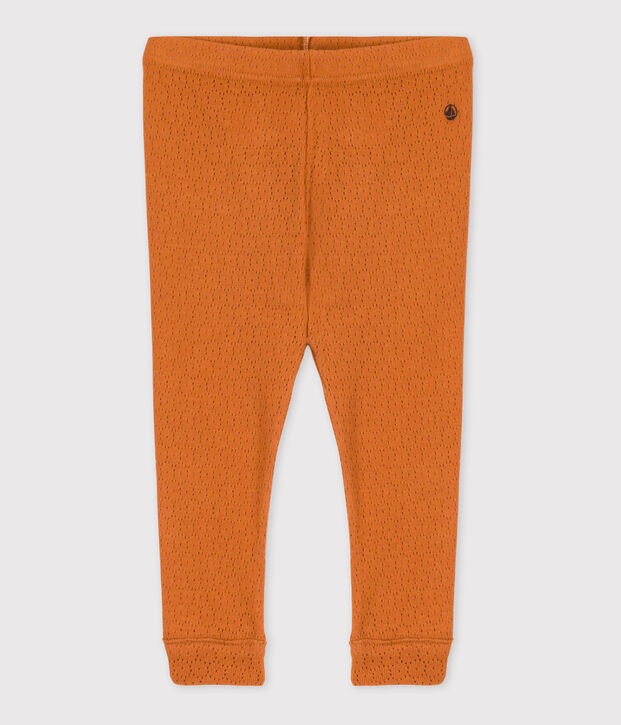 Leggings de algod&oacute;n calado para beb&eacute; marron