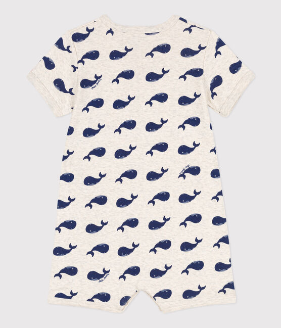Mono corto de algodón con ballenas marinas para bebé beige MONTELIMAR/azul MEDIEVAL