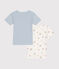 Juego de 2 camisetas infantiles de algodón de manga corta con motivo espacial variante 1