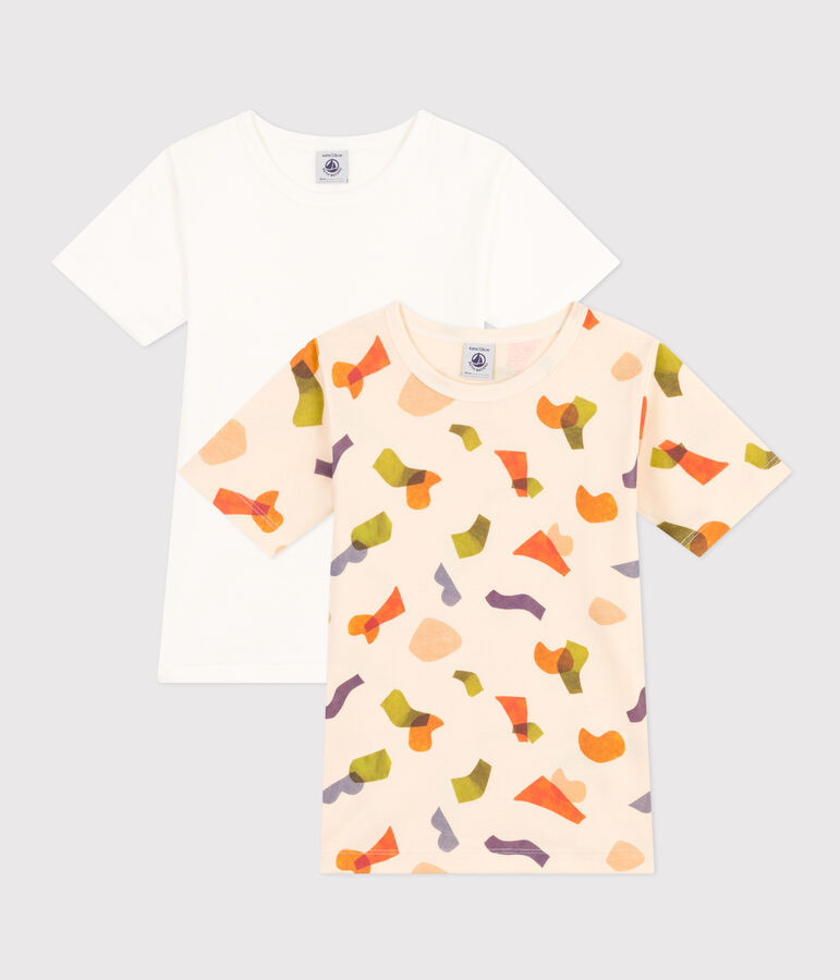 Juego de 2 camisetas infantiles de algod&oacute;n de manga corta variante 1