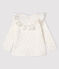 Blusa de manga larga para bebé niña blanco MARSHMALLOW/gris ARGENT