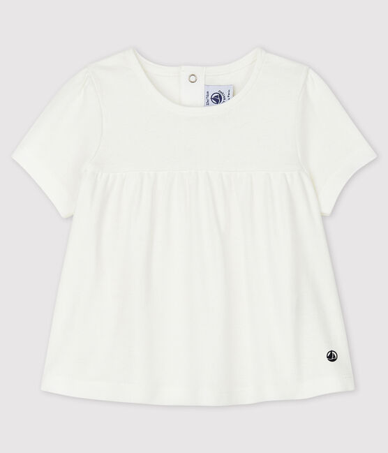 Blusa de algodón de bebé blanco MARSHMALLOW