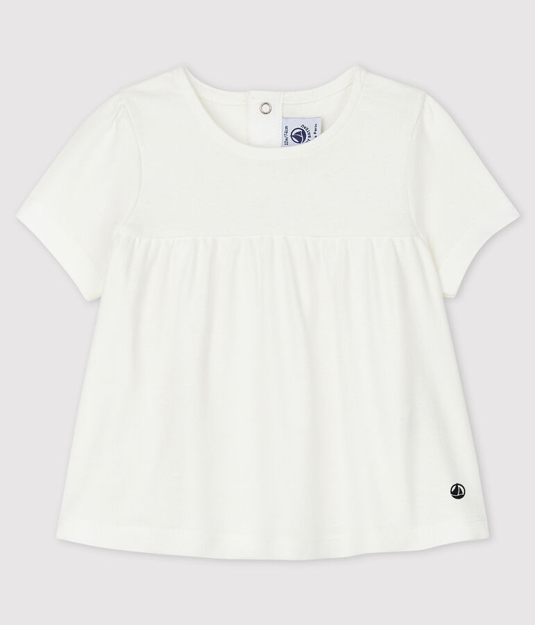 Blusa de algod&oacute;n de beb&eacute; blanco