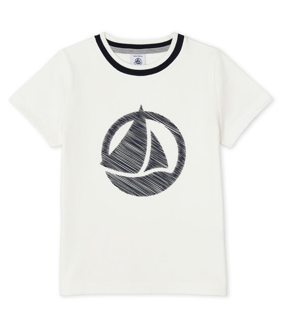 Camiseta de manga corta para niño blanco MARSHMALLOW