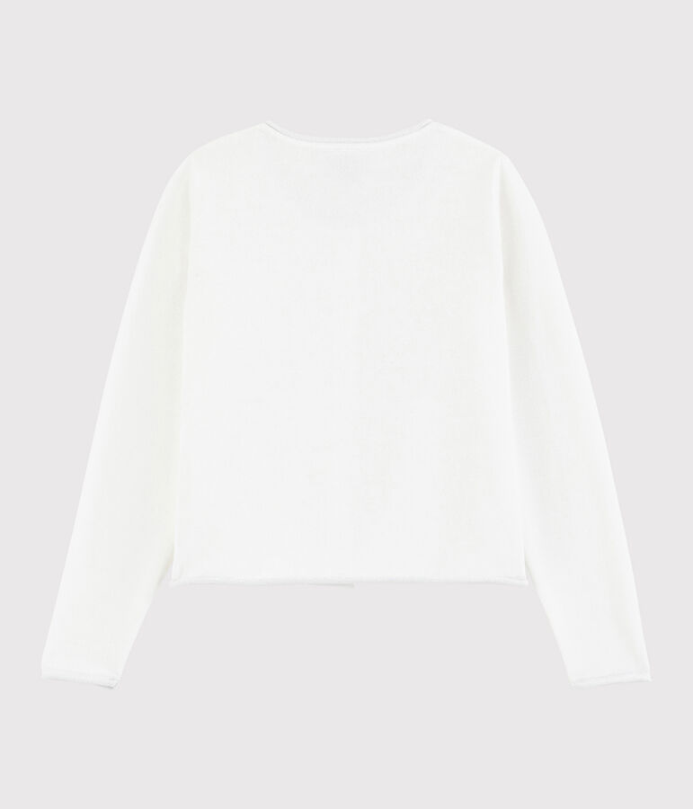 Rebeca de punto de algod&oacute;n de ni&ntilde;a blanco