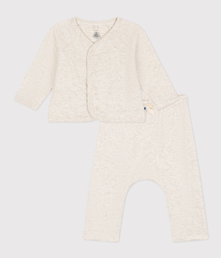 Conjunto de t&uacute;bico acolchado para beb&eacute; beige