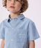 Camisa infantil de algod&oacute;n de manga corta azul BLEU CLAIR