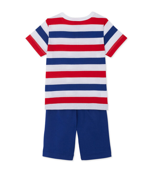 Pyjacourt gar&ccedil;on en jersey ray&eacute; blanco/azul/blanco