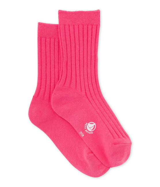 Calcetines para niña rosa Peony