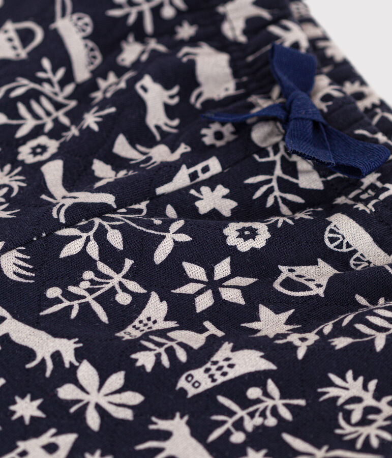 Pantal&oacute;n de t&uacute;bico acolchado estampado para beb&eacute; azul/crudo