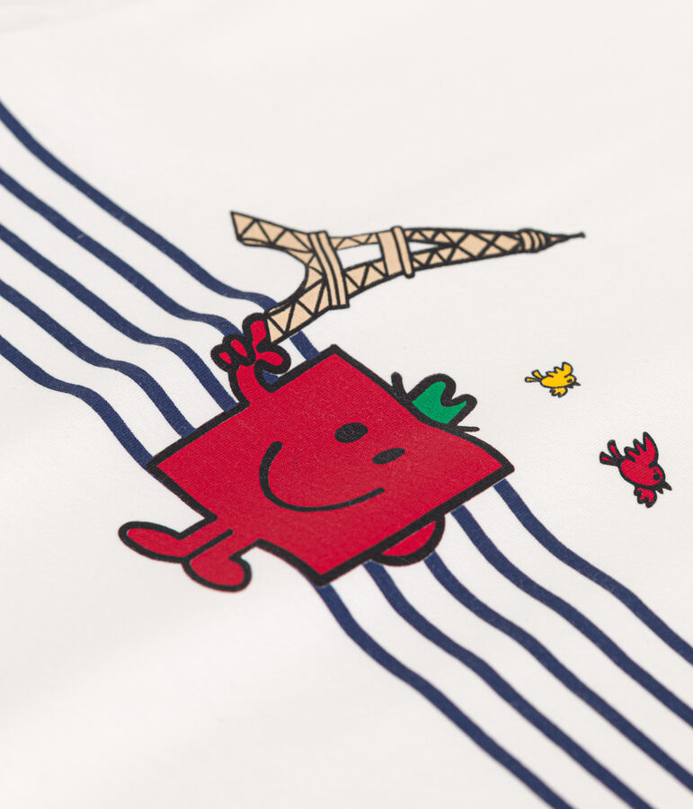 Camiseta infantil Monsieur Madame de algod&oacute;n blanco