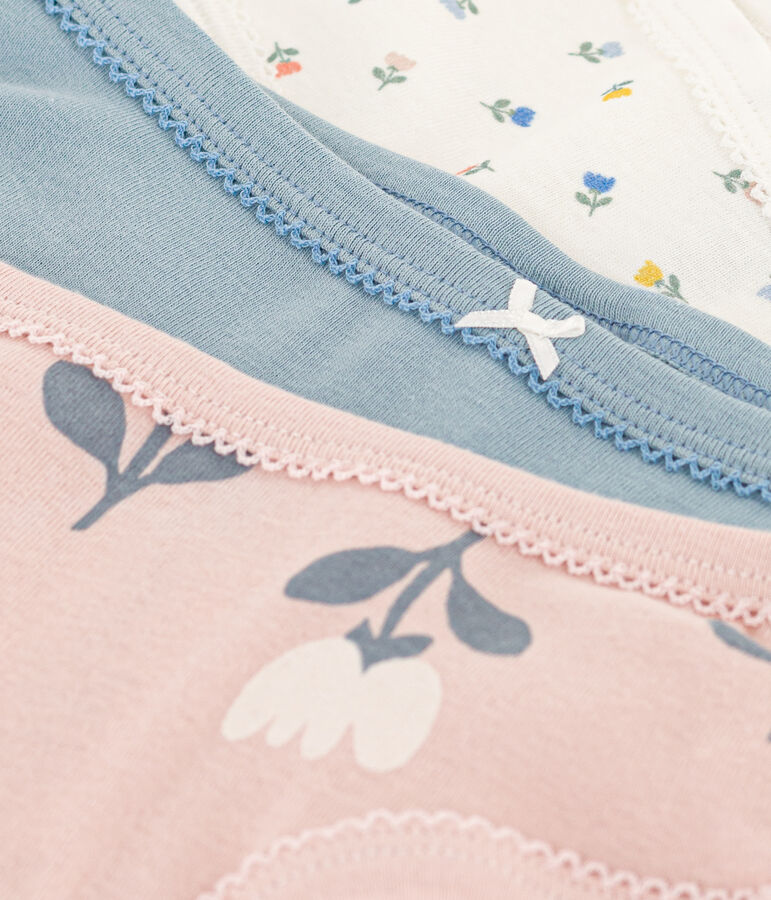 Juego de 3 braguitas de algod&oacute;n con tulipanes para ni&ntilde;a variante 1