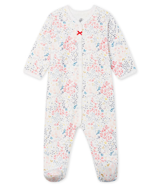 Pijama de túbico para bebé niña blanco MARSHMALLOW/blanco MULTICO