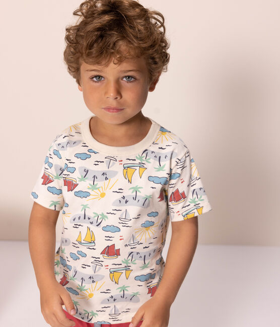 Camiseta de manga corta estampada para niño blanco AVALANCHE/ MULTICO