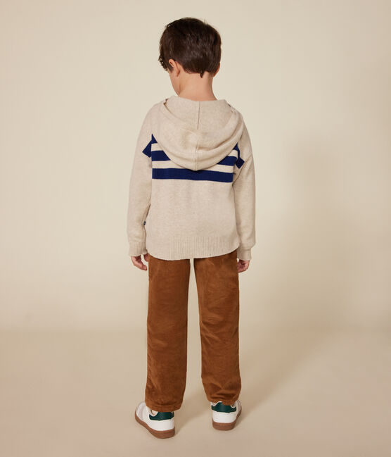 Jersey con capucha de lana y algodón para niño blanco AVALANCHE/ MEDIEVAL