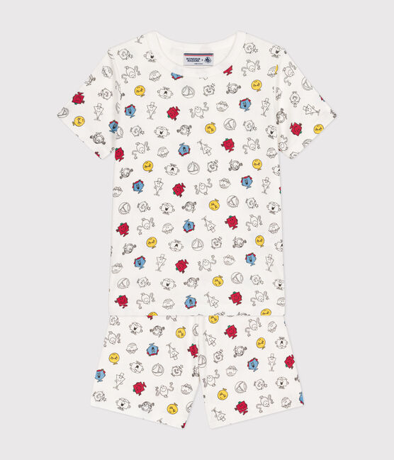 Pijama corto infantil Monsieur Madame de algodón  blanco MARSHMALLOW/blanco MULTICO