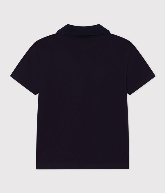 Polo de manga corta de algodón para niño azul SMOKING