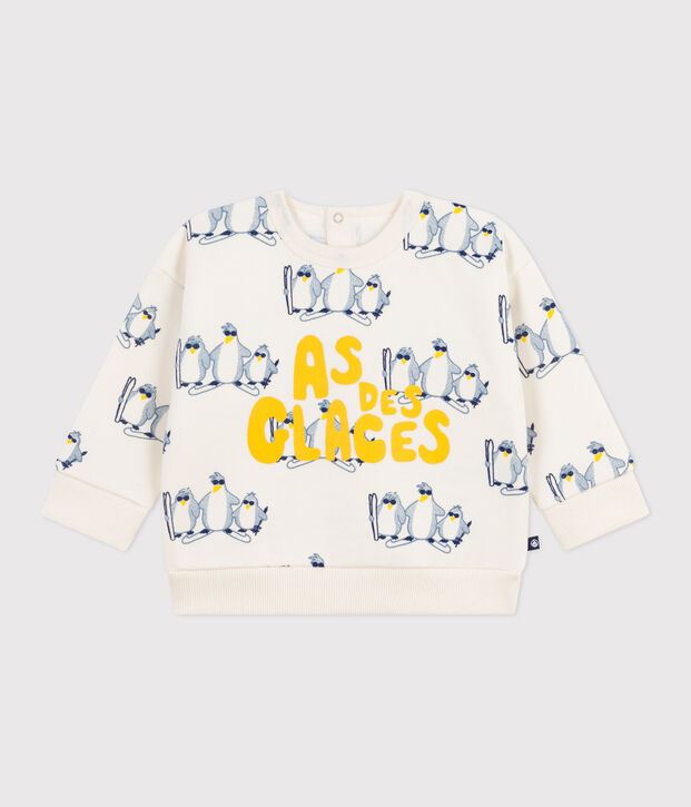 Sudadera de algod&oacute;n con estampado de ping&uuml;inos para beb&eacute; crudo/multicolor
