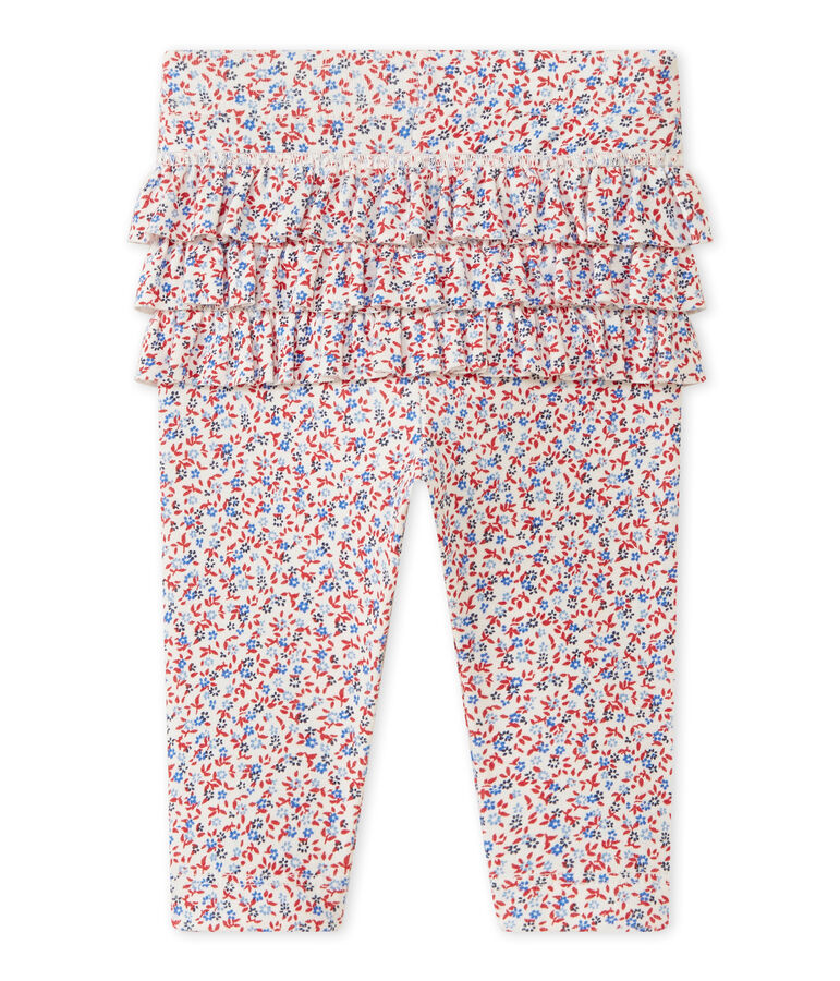 Legging beb&eacute; ni&ntilde;a estampado blanco MARSHMALLOW/rojo TERKUIT/ MULTICO