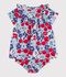 Vestido de algod&oacute;n de manga corta y pololo con estampado de flores para beb&eacute; blanco/multicolor
