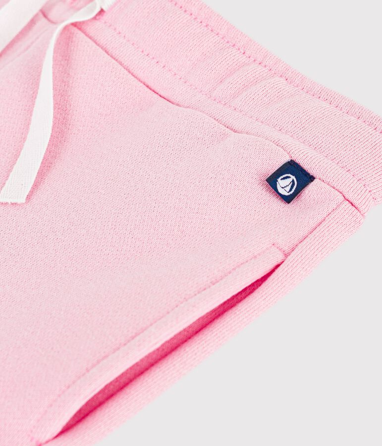 Pantal&oacute;n infantil de jogging liso de algod&oacute;n rosa