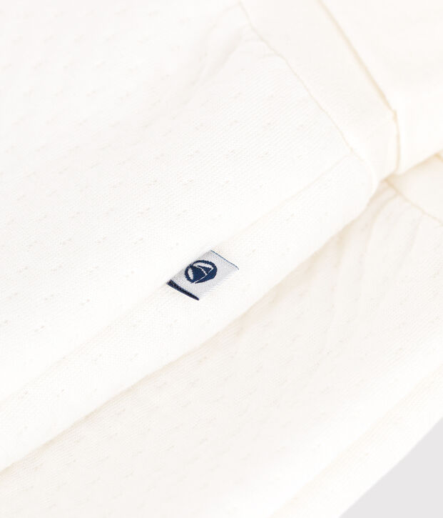 Pantal&oacute;n con pies de t&uacute;bico acolchado para beb&eacute; blanco