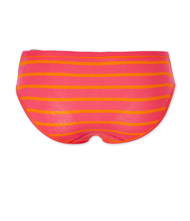 Braguita de canal&eacute; original de rayas para mujer rosa/naranja