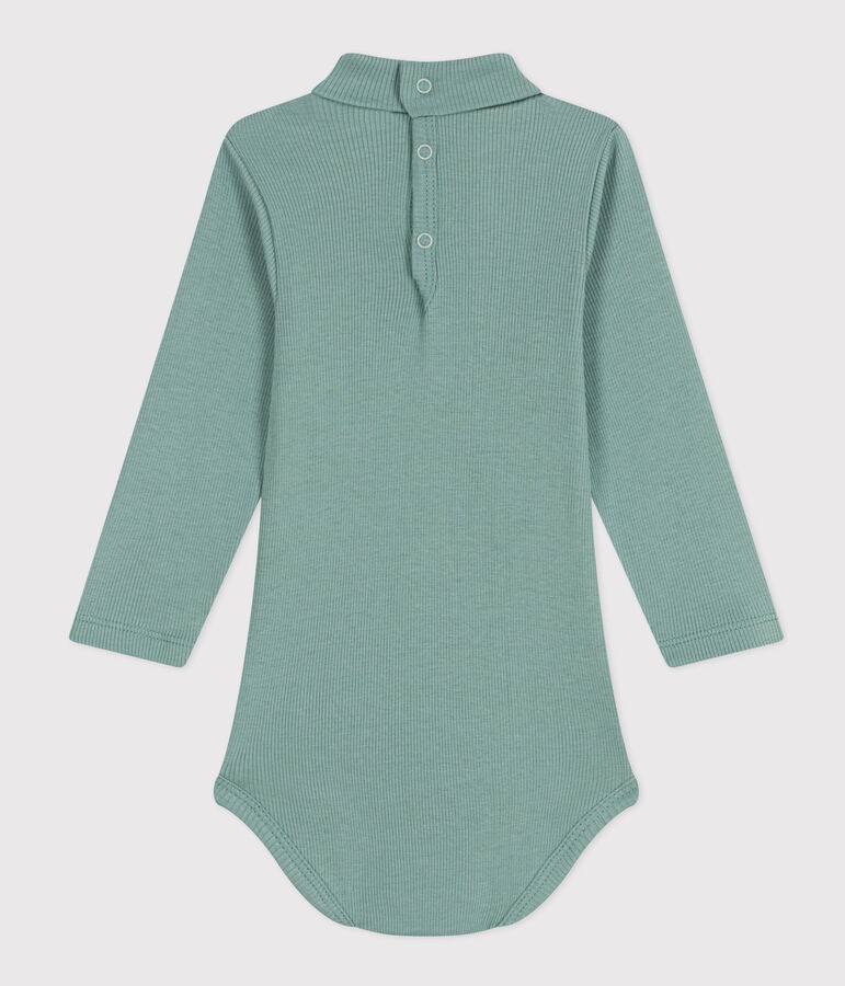 Body de manga larga con cuello vuelto para beb&eacute; verde