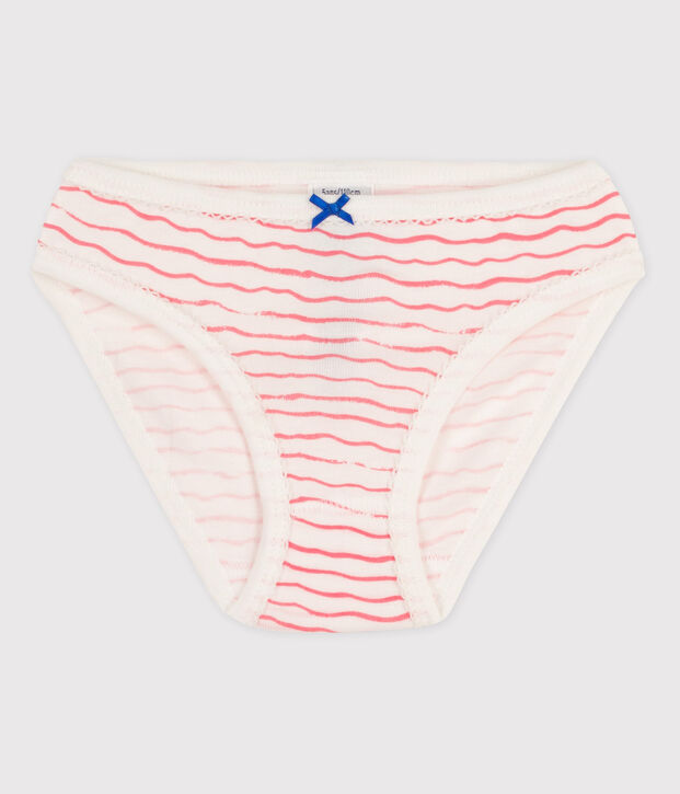 Braguita de algod&oacute;n de ni&ntilde;a blanco/rosa