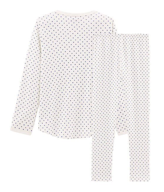 Pijama de punto para niña blanco MARSHMALLOW/azul MAJOR CN