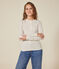 Camiseta lisa de manga larga de punto desagujado con cuello mao para mujer beige MONTELIMAR CHINE