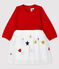 Vestido de manga larga para bebé niña rojo TERKUIT/blanco MULTICO