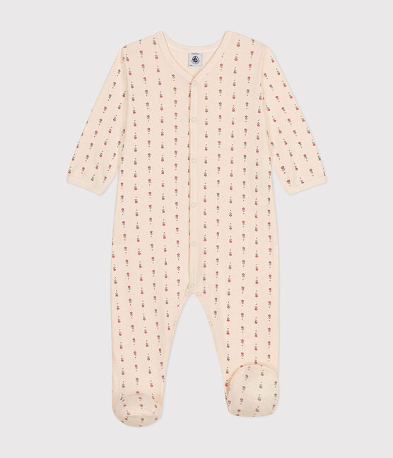 Pijama de algodón con estampado de flor para bebé blanco AVALANCHE/ MULTICO