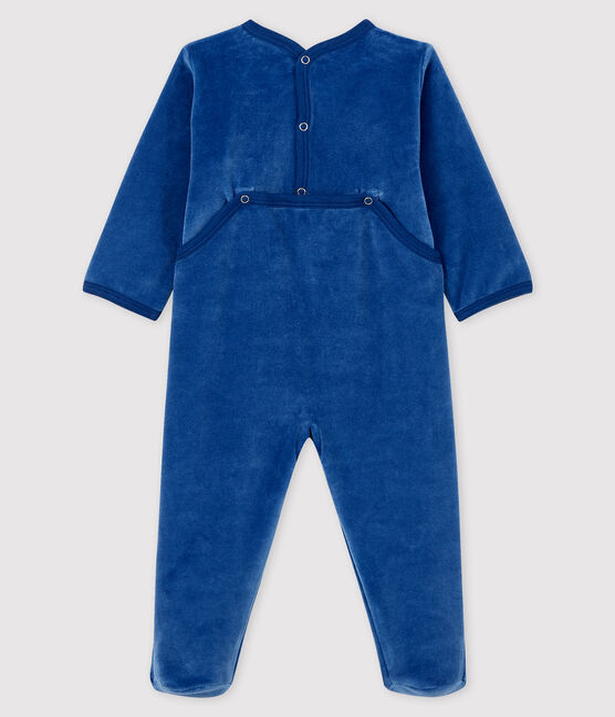 Pelele de terciopelo azul para bebé azul MAJOR