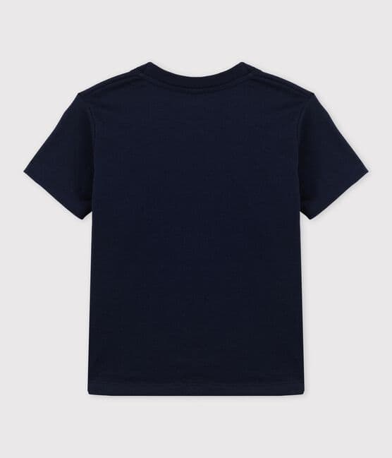 Camiseta de manga corta de punto de niño azul SMOKING