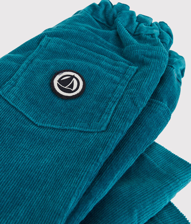 Pantal&oacute;n de terciopelo de beb&eacute;. azul