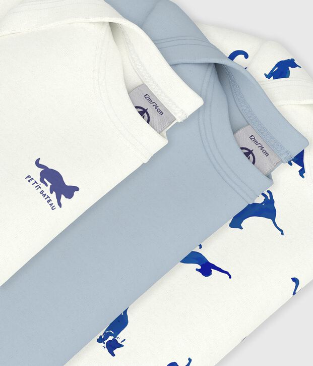 Juego de bodies de algod&oacute;n de manga corta con estampado de gatos para beb&eacute; multicolor