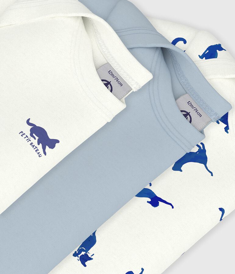 Juego de bodies de algod&oacute;n de manga corta con estampado de gatos para beb&eacute; variante 1