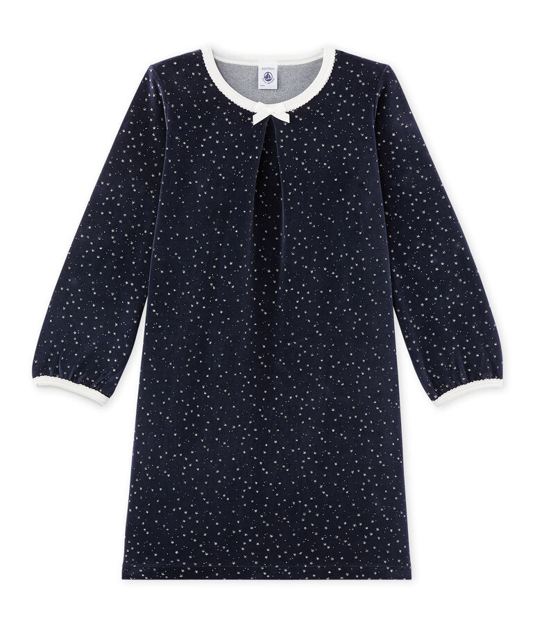 Chemise de nuit fille en bouclette velours azul SMOKING/gris ARGENT