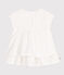 Vestido de ceremonia de manga corta de algodón ligero para bebé blanco ECUME/ ARGENT