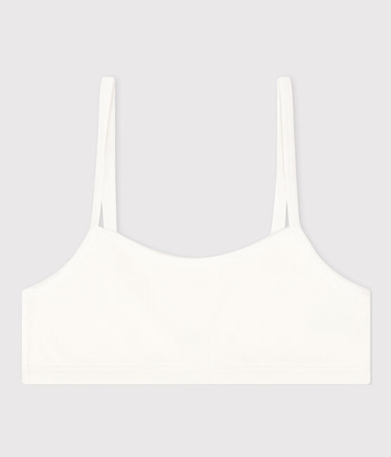 Top de algodón y elastano para mujer blanco MARSHMALLOW