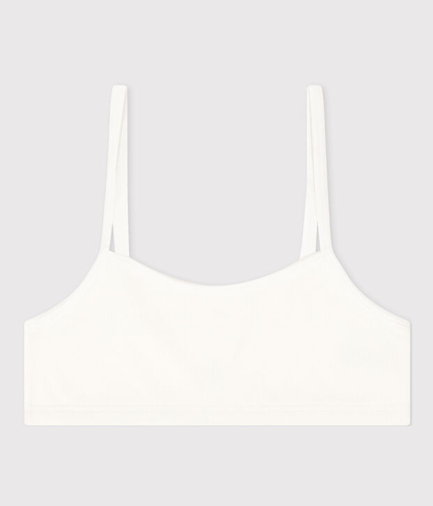 Top de algod&oacute;n y elastano para mujer blanco
