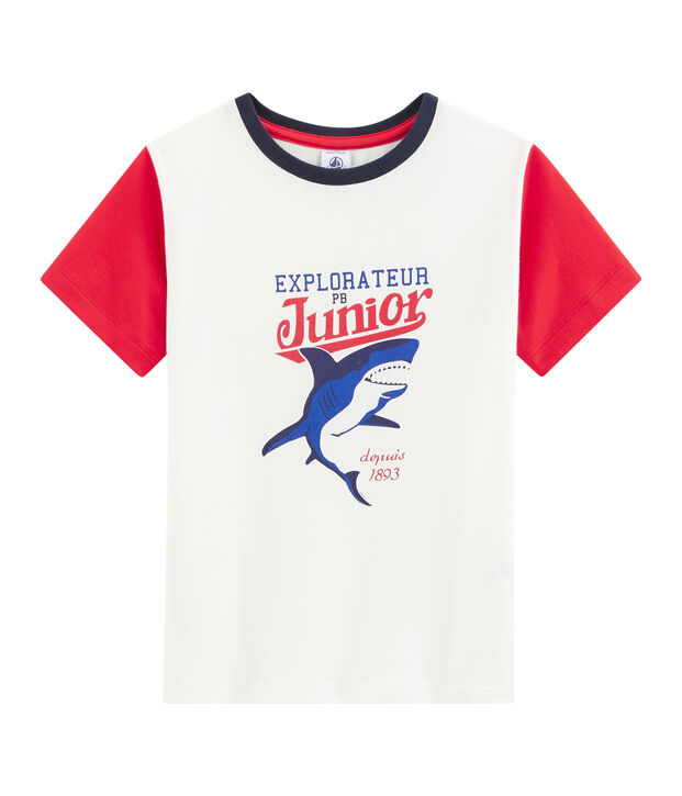 Camiseta de ni&ntilde;o blanco/rojo