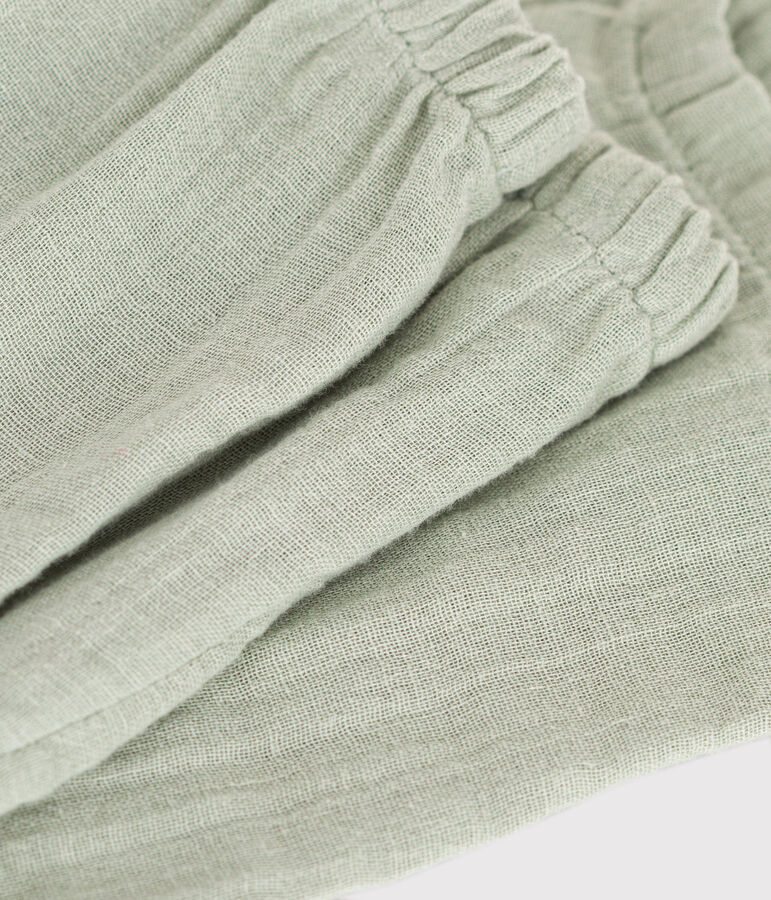 Pantal&oacute;n de gasa de algod&oacute;n para beb&eacute; verde