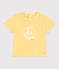 Camiseta lisa de manga corta de algodón para bebé amarillo ORGE