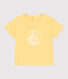 Camiseta lisa de manga corta de algodón para bebé