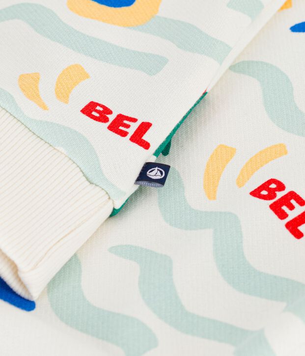 Sudadera infantil de algod&oacute;n con estampado crudo/multicolor