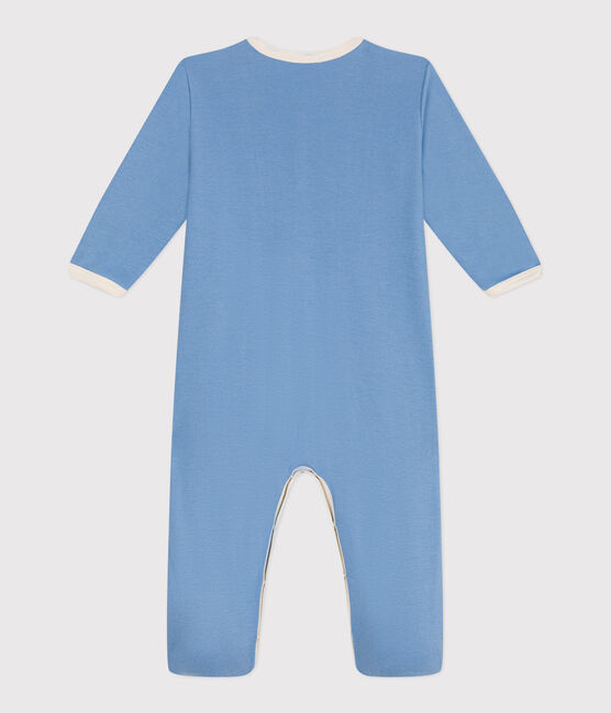 Pijama de algodón liso para bebé azul ALASKA