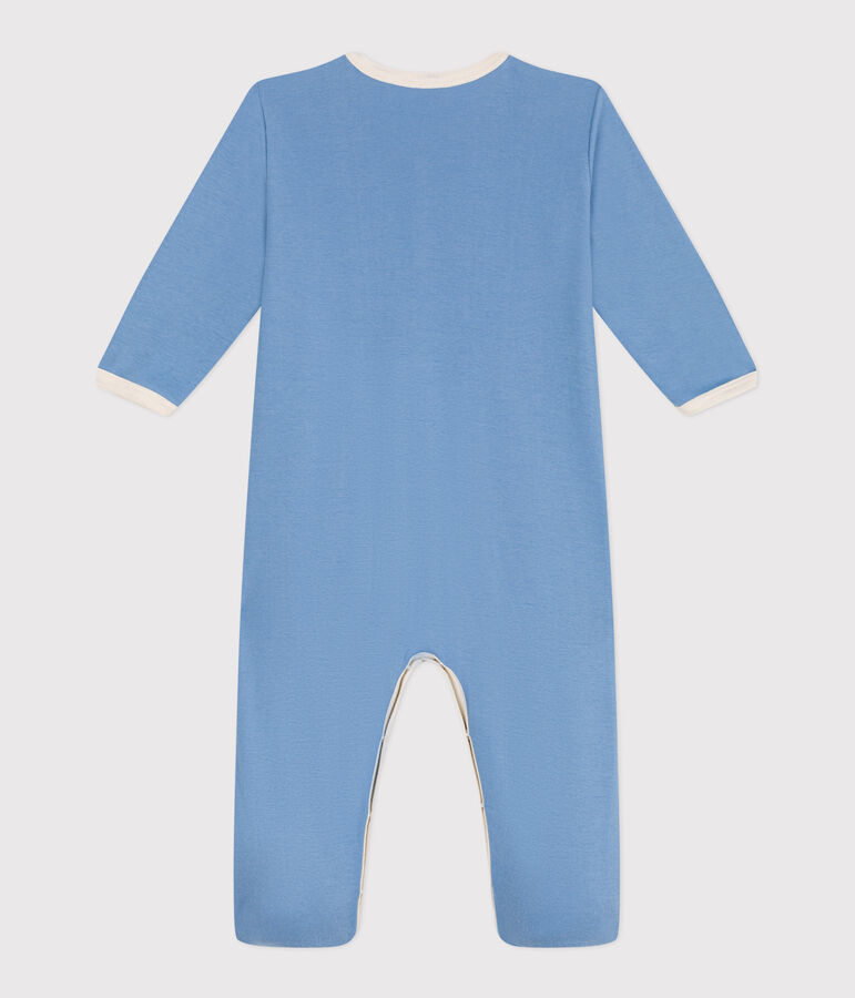 Pijama de algod&oacute;n liso para beb&eacute; azul