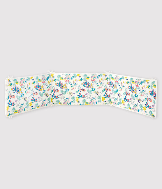 Protector para cuna de punto acanalado con estampado de jungla para bebé niña blanco MARSHMALLOW/blanco MULTICO